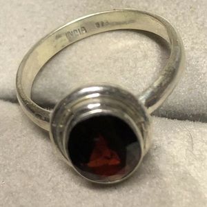 Genuine Garnet 925 Sterling Silver Ring size 5